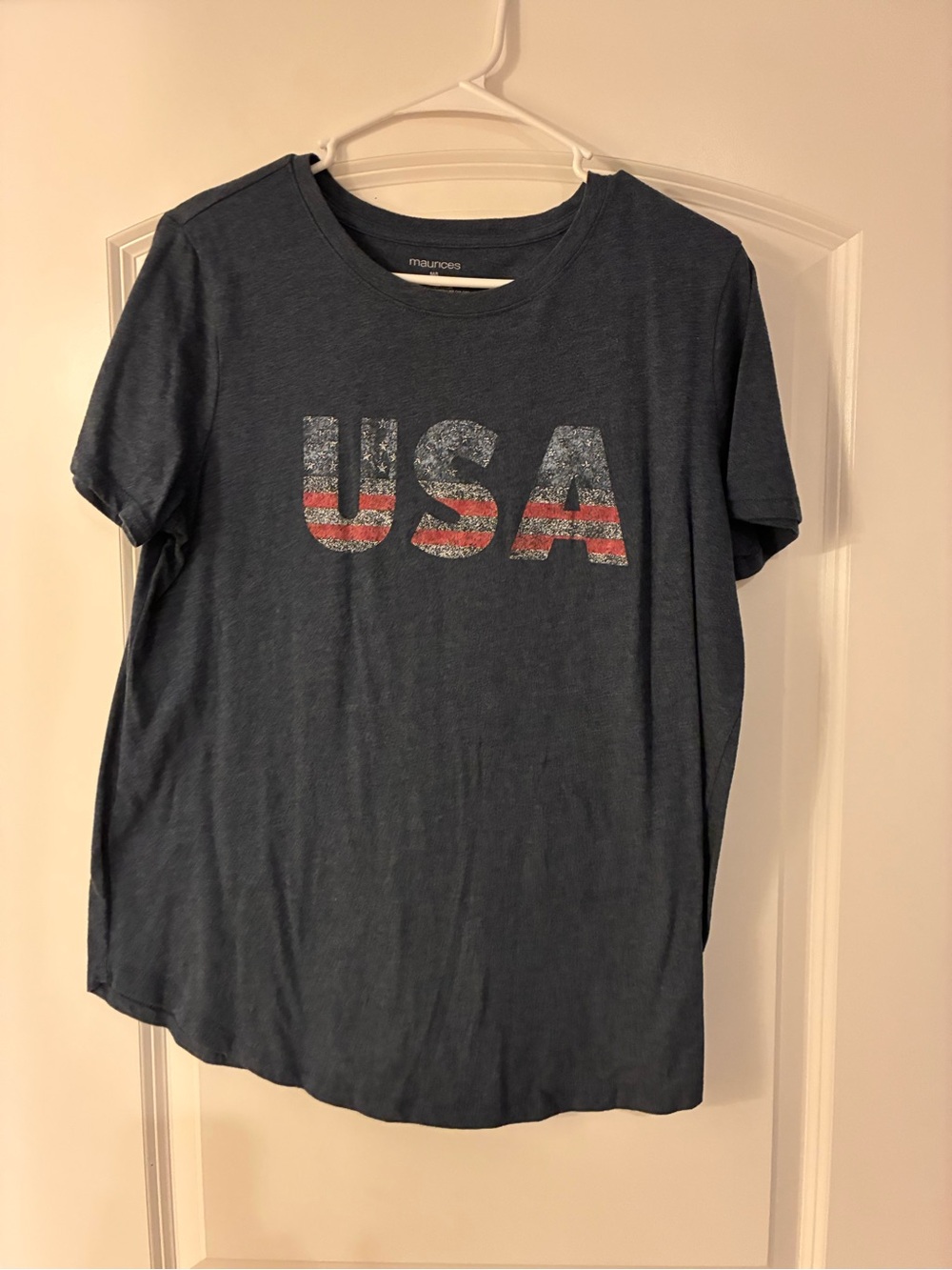 Maurices navy tshirt with distressed USA print